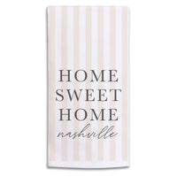 Home Sweet Home Striped Personalized Tea Towel