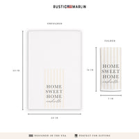 Home Sweet Home Striped Personalized Tea Towel