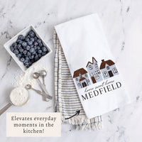 Hometown Village Personalized Tea Towel