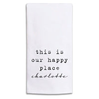 This Is Our Happy Place Personalized Tea Towel
