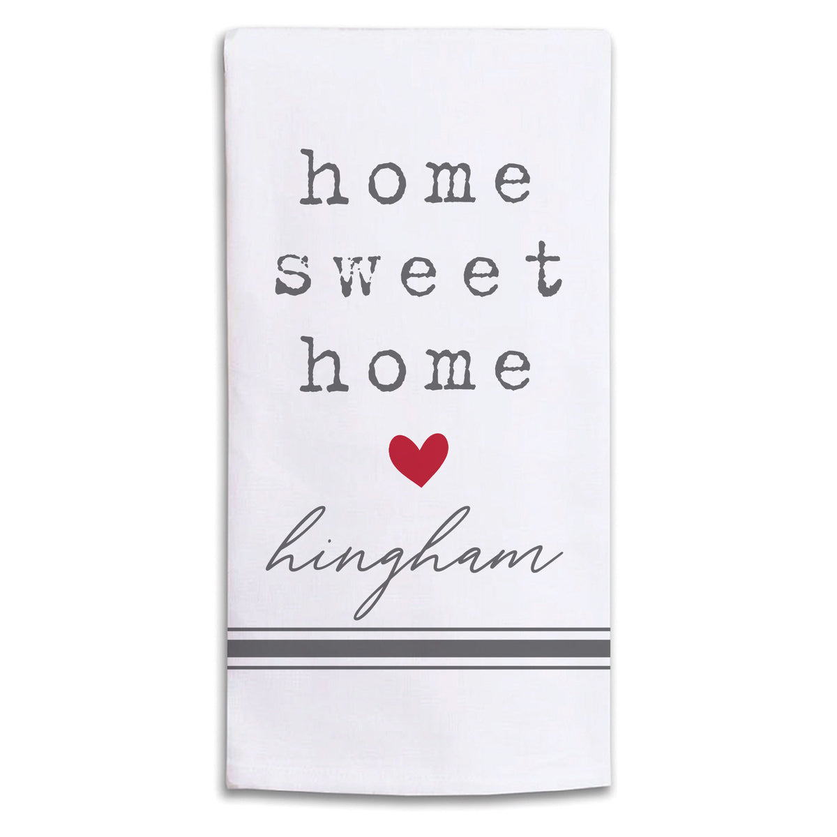 Home Sweet Home Heart Personalized Tea Towel