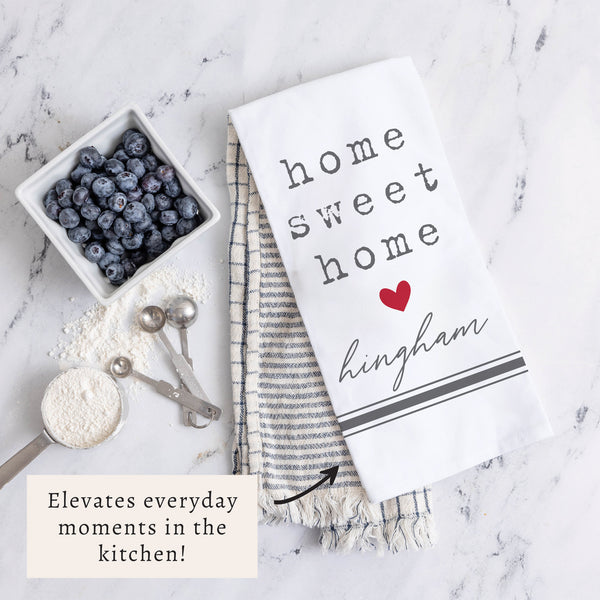 Home Sweet Home Heart Personalized Tea Towel