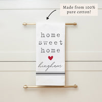 Home Sweet Home Heart Personalized Tea Towel