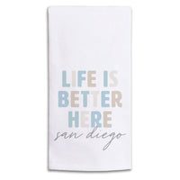 Life Is Better Here Personalized Tea Towel