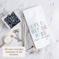 Life Is Better Here Personalized Tea Towel