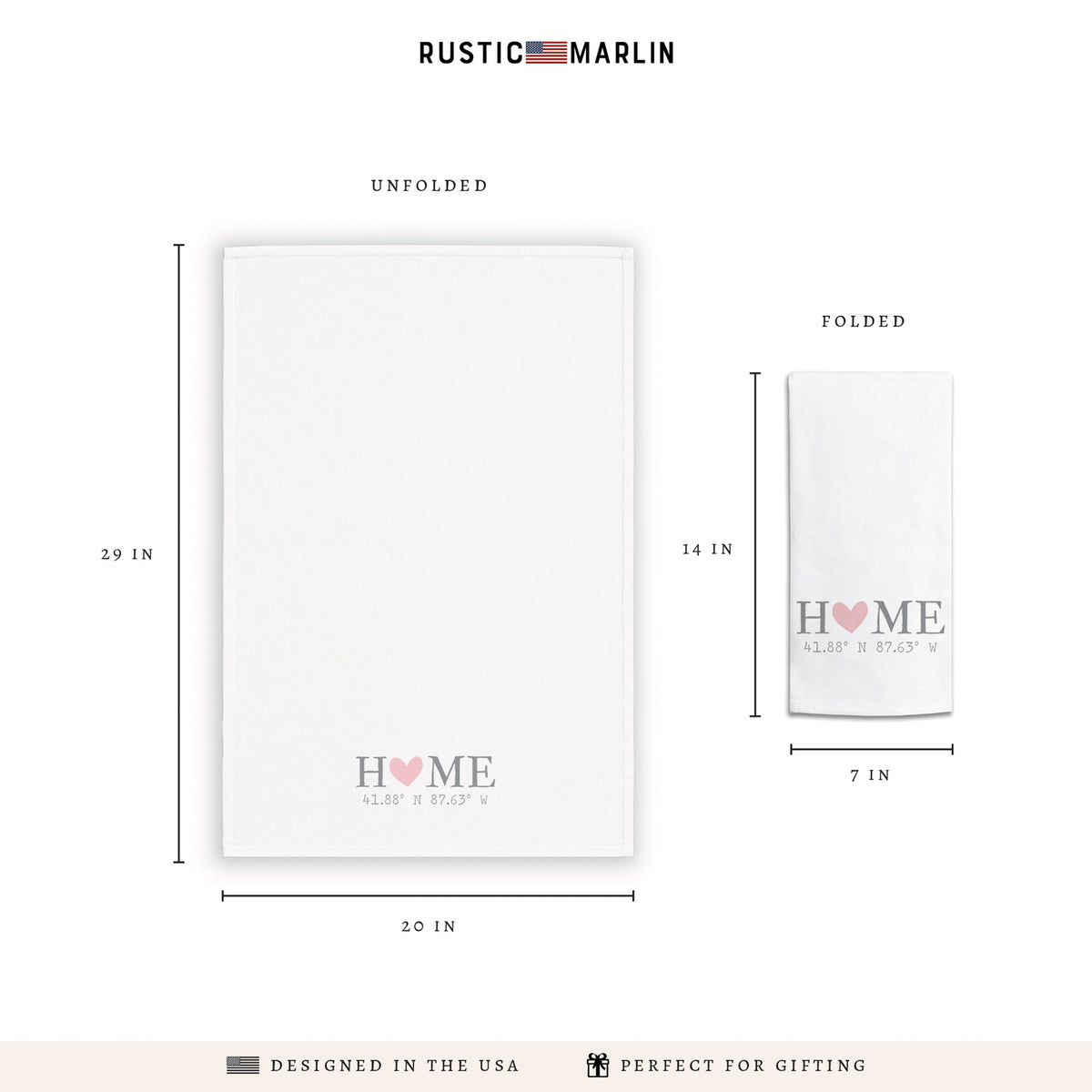 Home Coordinates Personalized Tea Towel