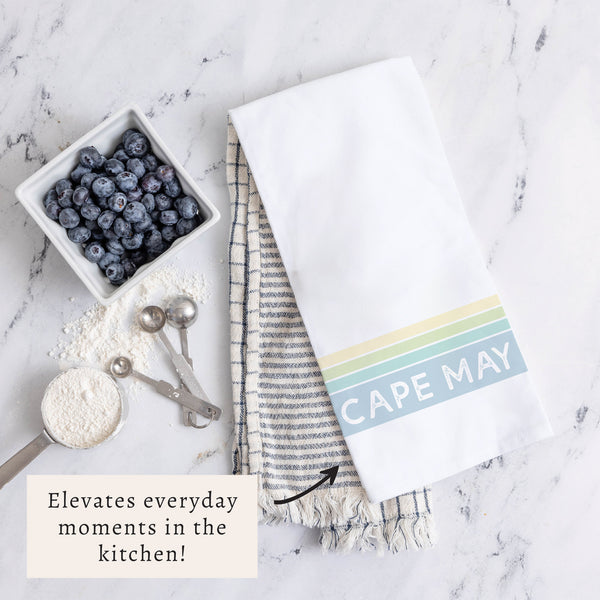 Coastal Stripe Personalized Tea Towel