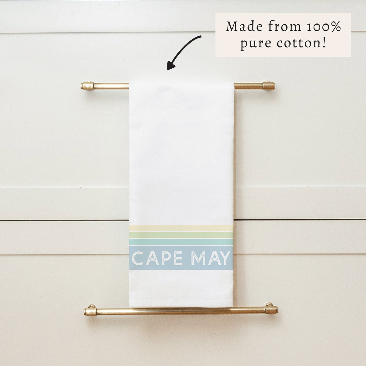 Coastal Stripe Personalized Tea Towel