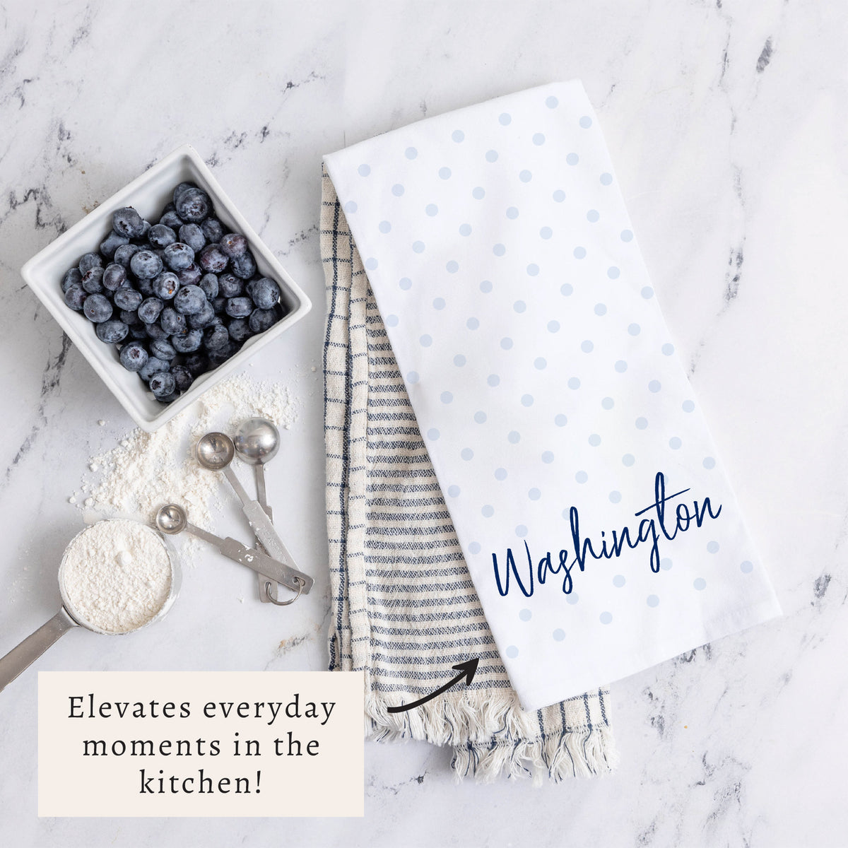 Polka Dot Personalized Tea Towel
