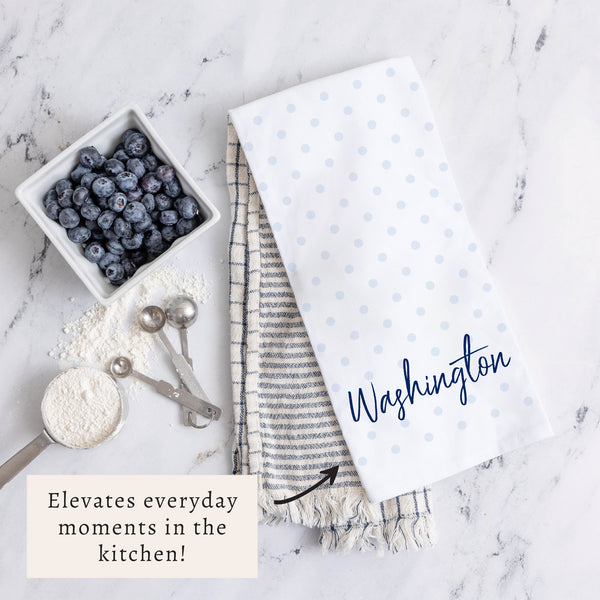 Polka Dot Personalized Tea Towel