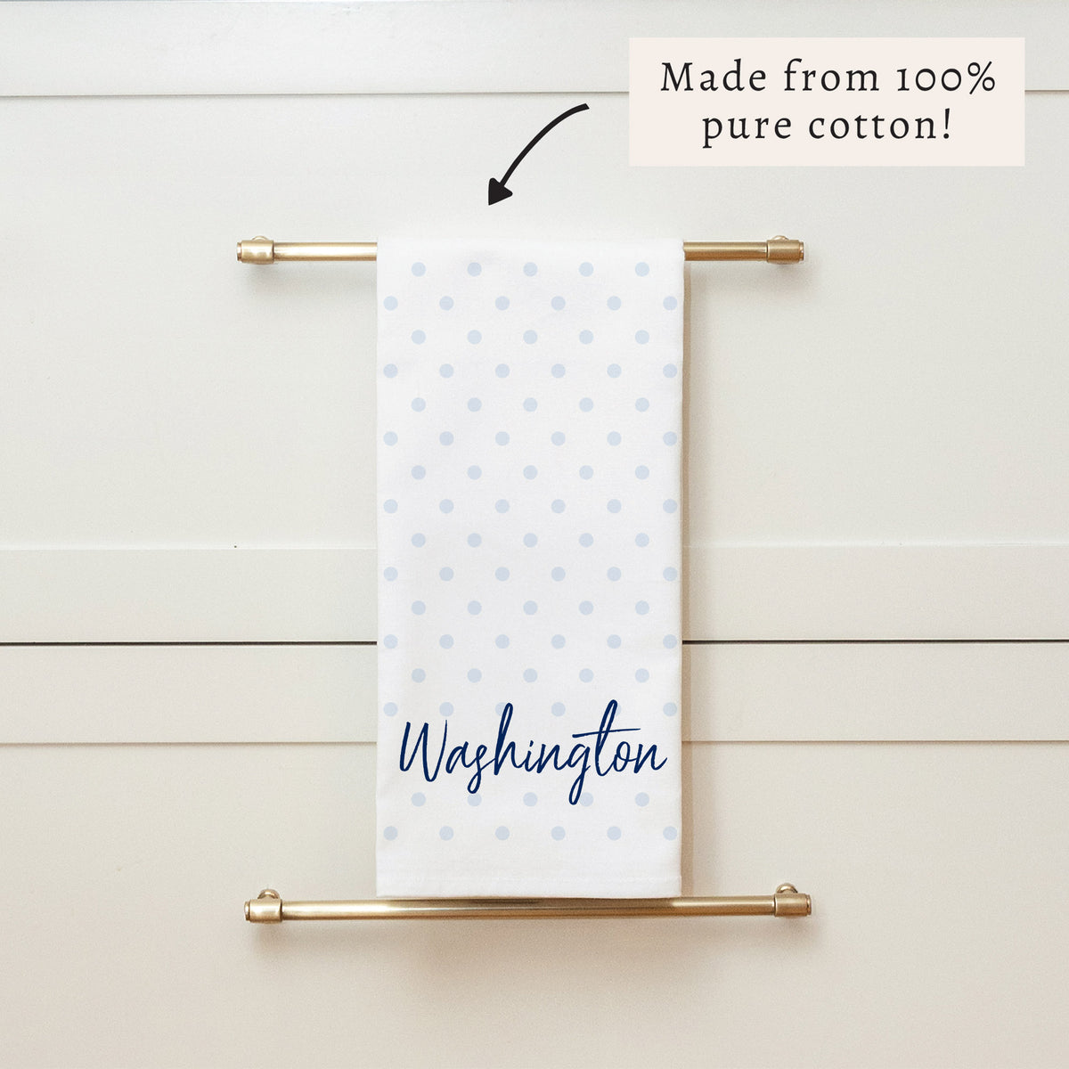 Polka Dot Personalized Tea Towel