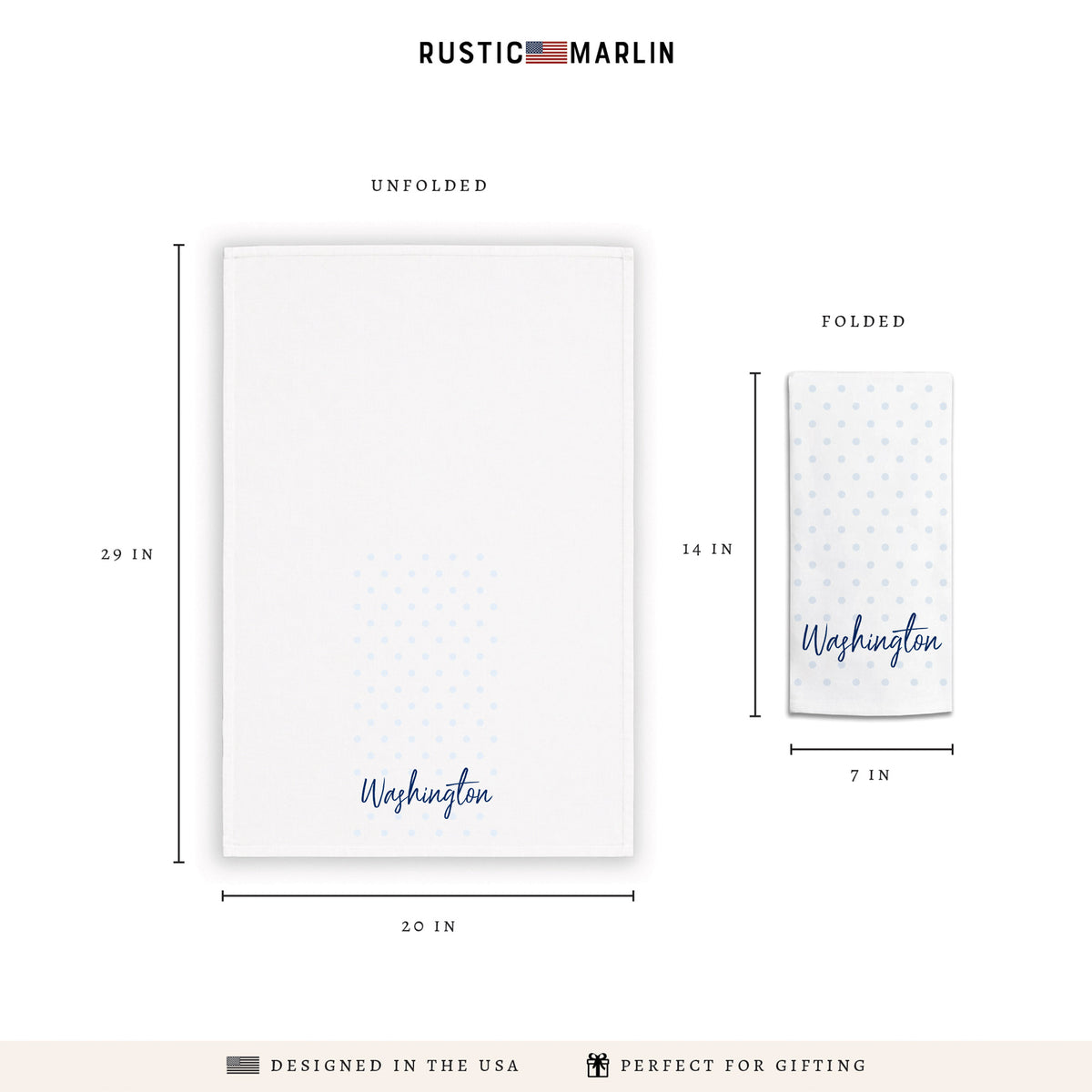 Polka Dot Personalized Tea Towel