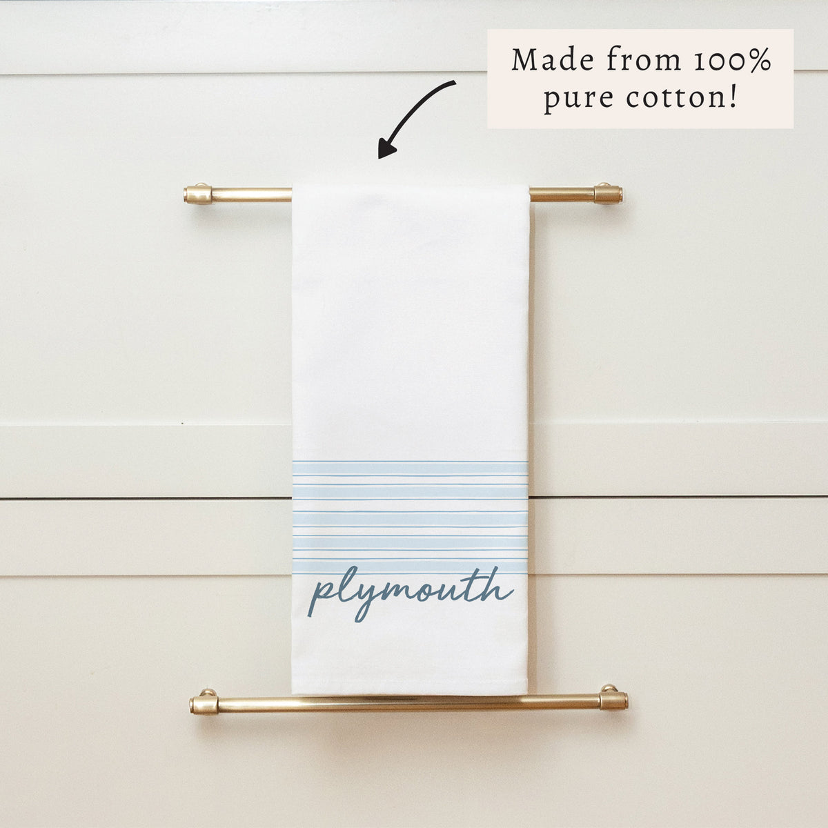 Blue Stripes Personalized Tea Towel