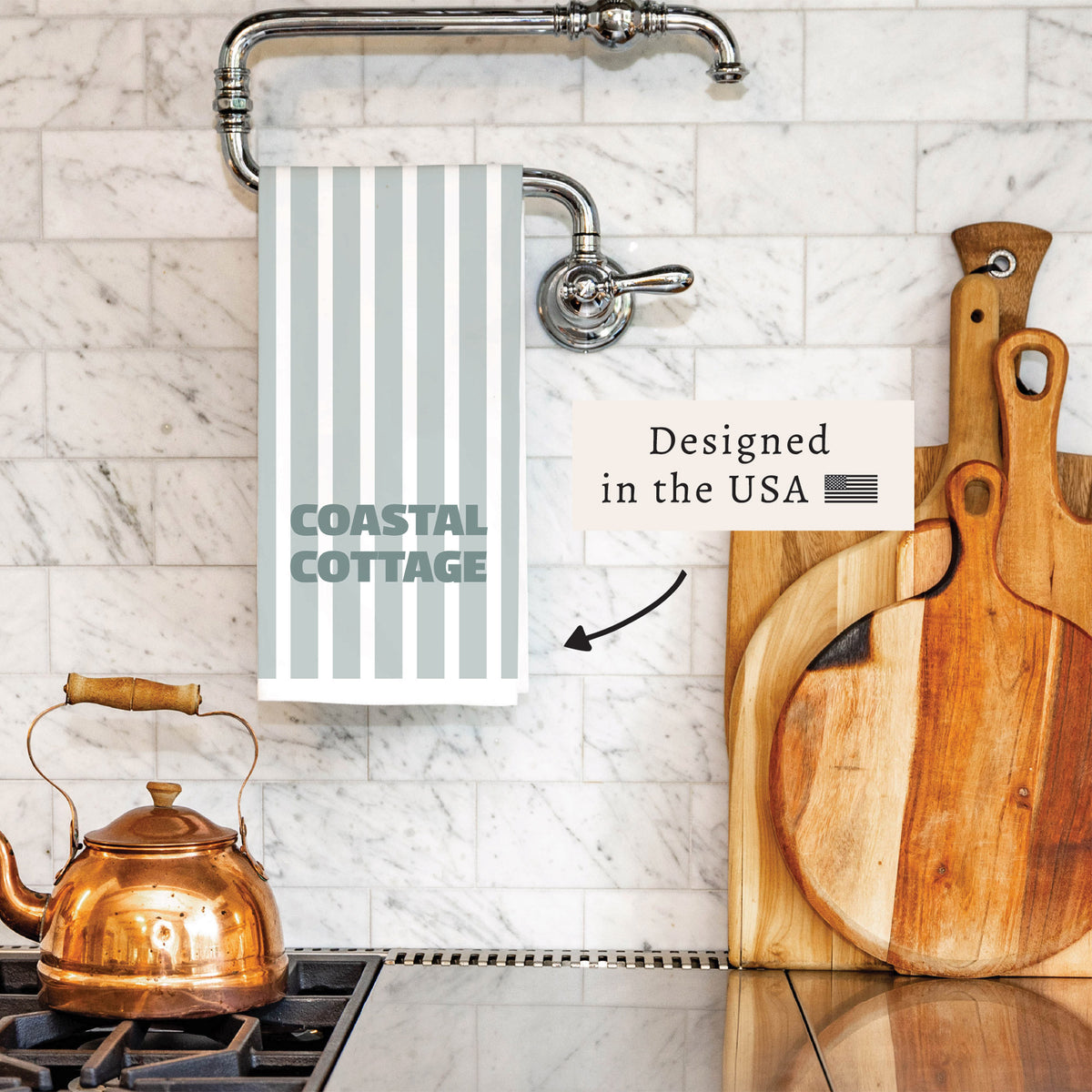 Fog Solid Personalized Tea Towel