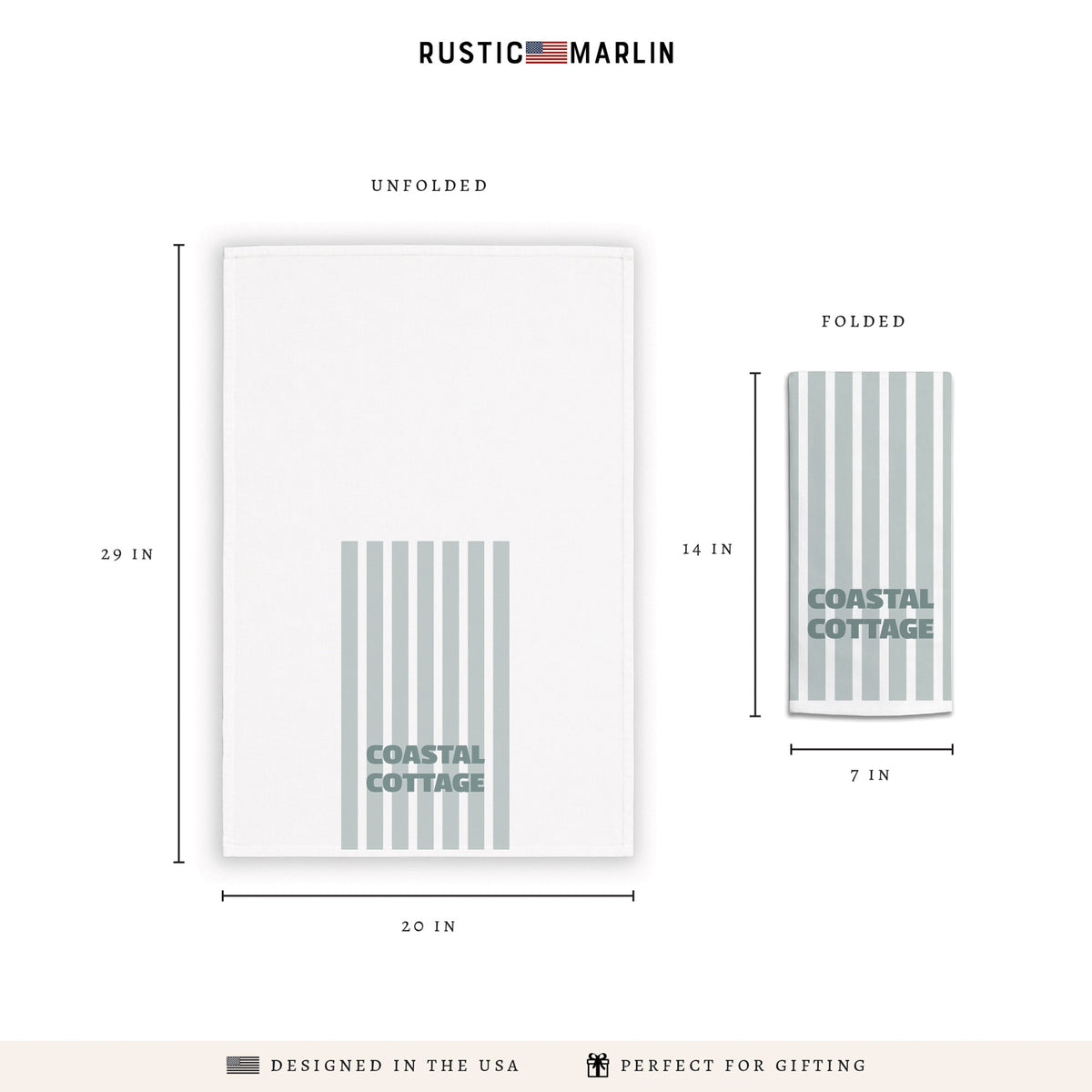 Fog Solid Personalized Tea Towel