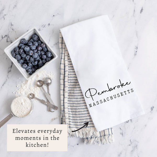 Script Typewriter Personalized Tea Towel
