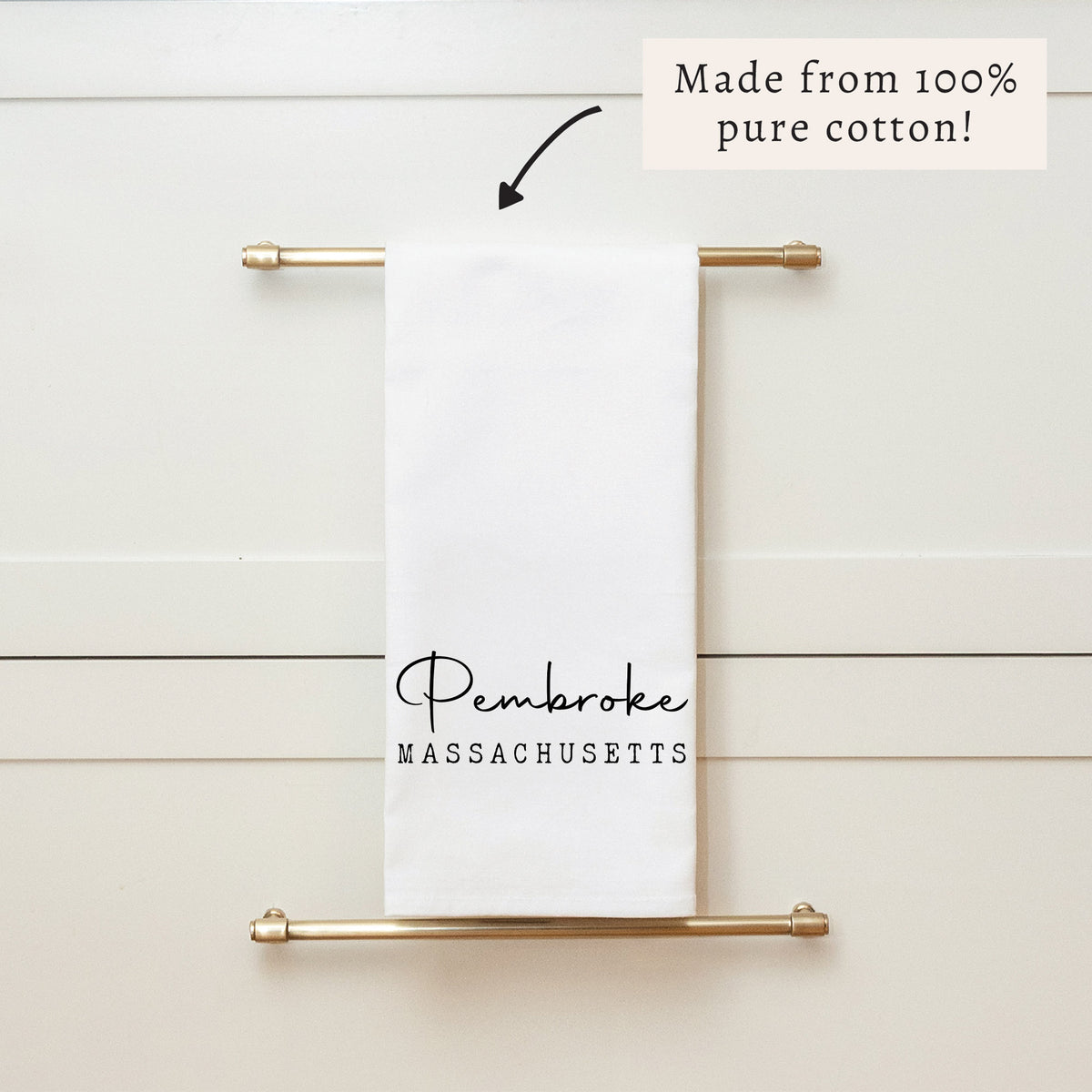 Script Typewriter Personalized Tea Towel