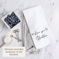 Heart Love You To Personalized Tea Towel