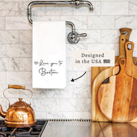Heart Love You To Personalized Tea Towel