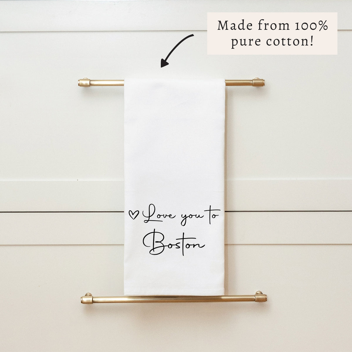 Heart Love You To Personalized Tea Towel