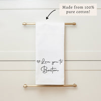 Heart Love You To Personalized Tea Towel