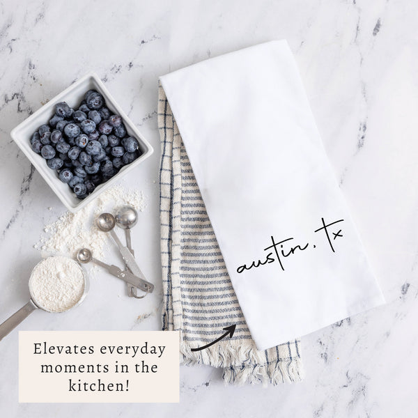 Script Personalized Tea Towel