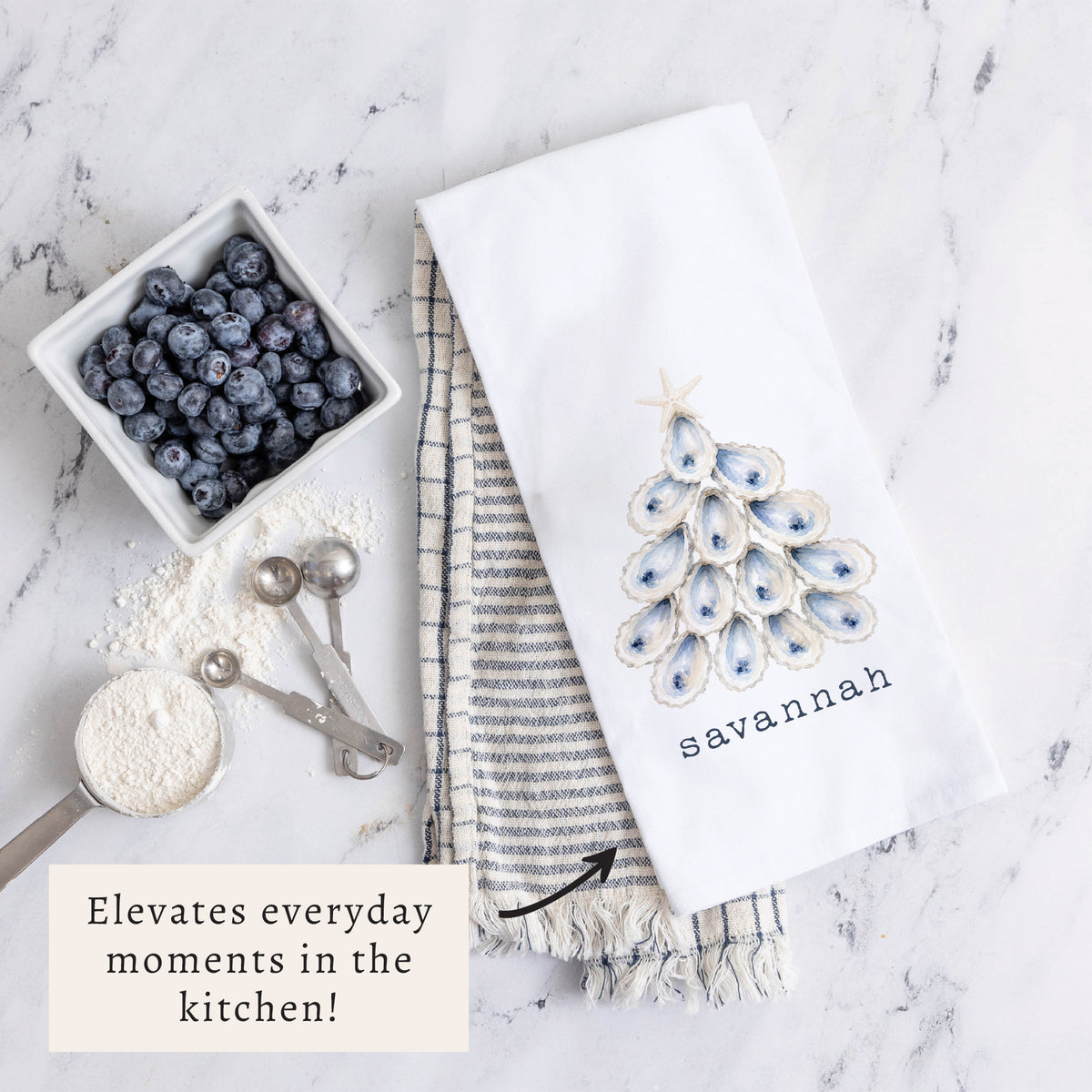 Oyster Tree Personalized Tea Towel