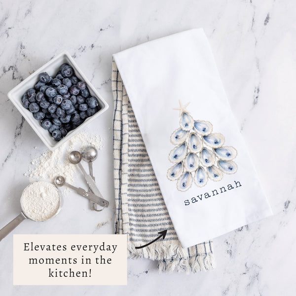 Oyster Tree Personalized Tea Towel