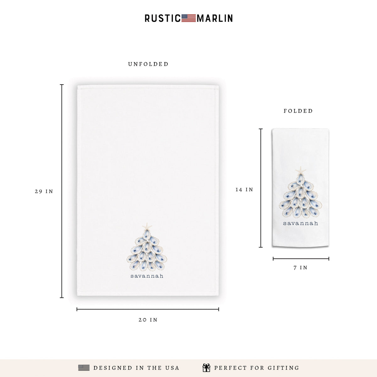 Oyster Tree Personalized Tea Towel
