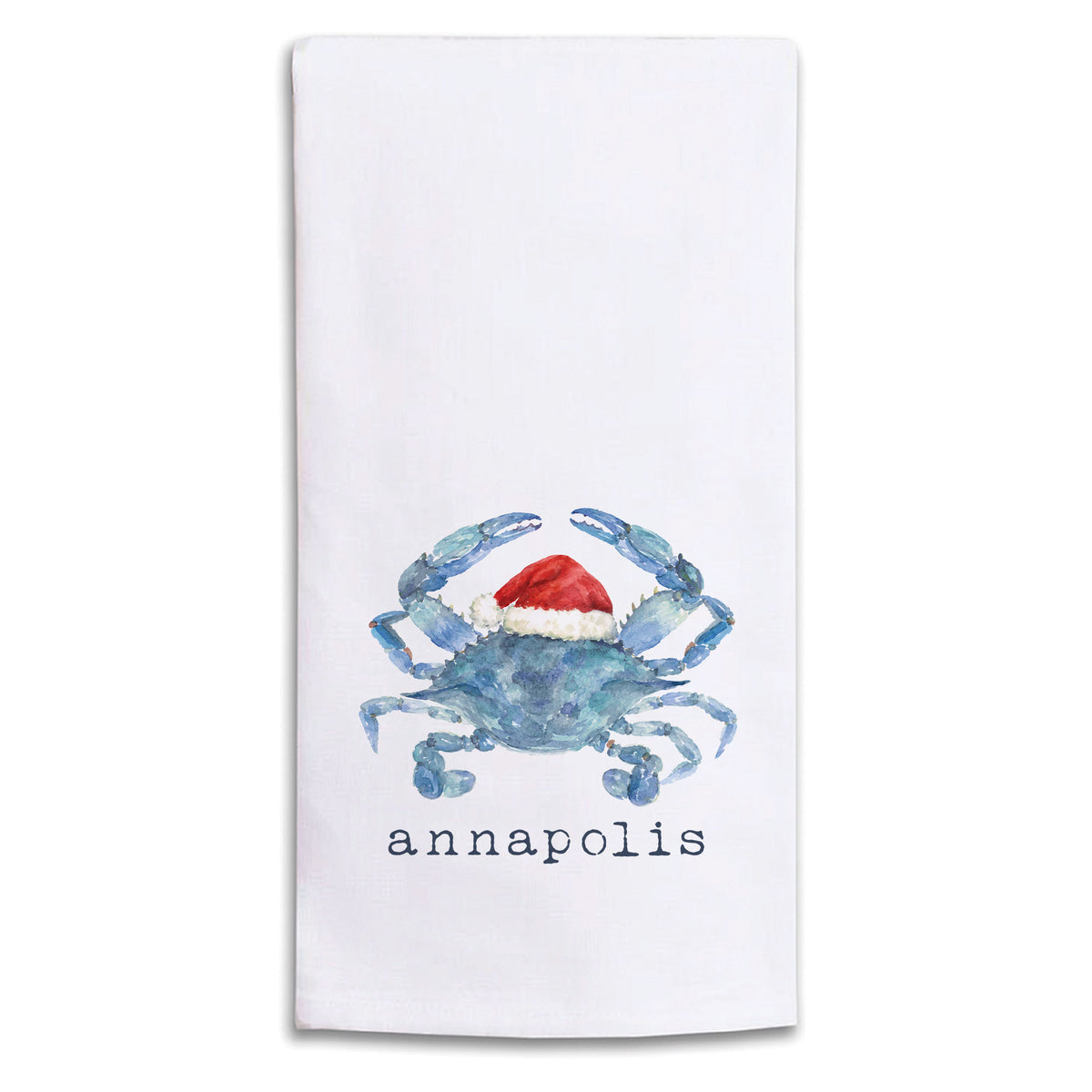 Santa Crab Personalized Tea Towel