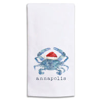 Santa Crab Personalized Tea Towel