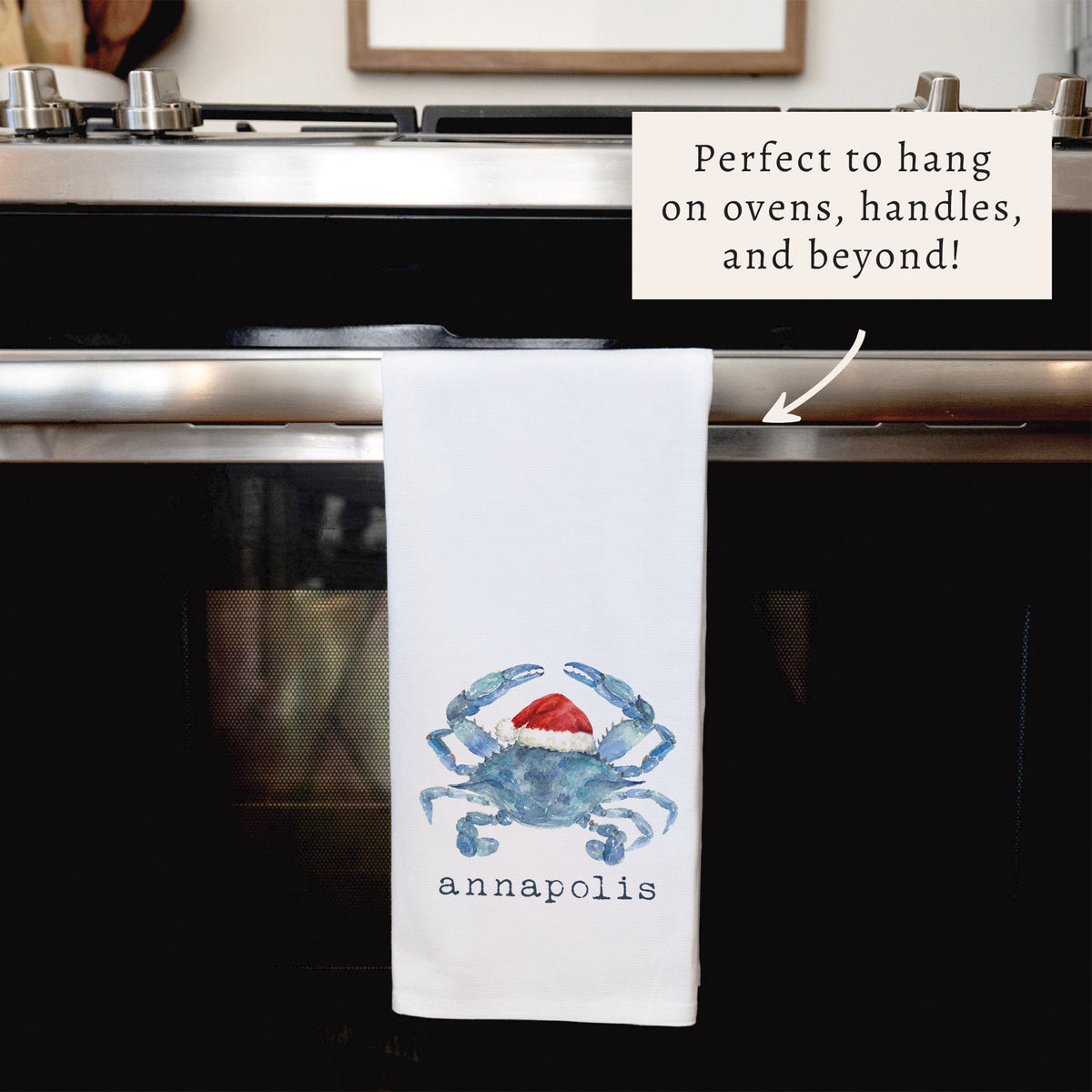 Santa Crab Personalized Tea Towel