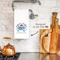 Santa Crab Personalized Tea Towel