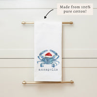 Santa Crab Personalized Tea Towel