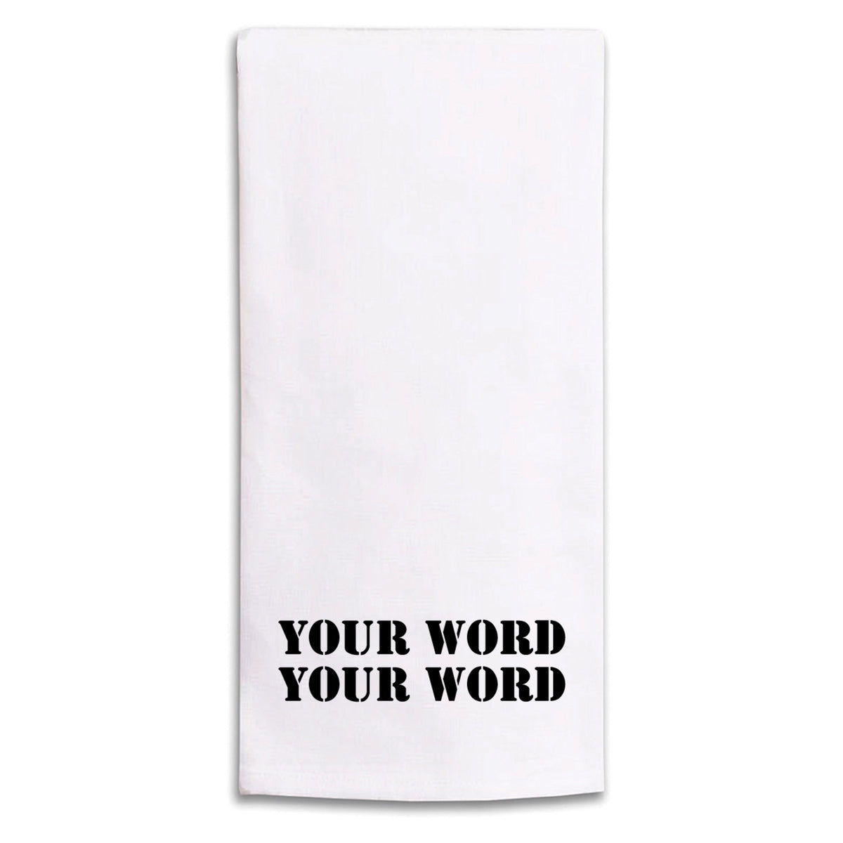 Two Lines Stencil Personalized Tea Towel