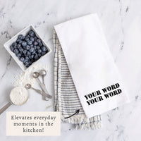 Two Lines Stencil Personalized Tea Towel