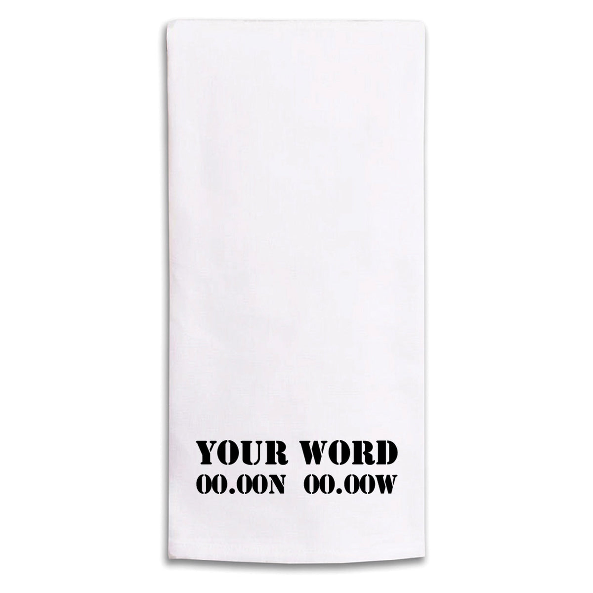 Stencil + Coordinates Personalized Tea Towel