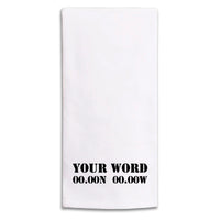 Stencil + Coordinates Personalized Tea Towel