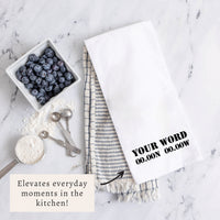 Stencil + Coordinates Personalized Tea Towel