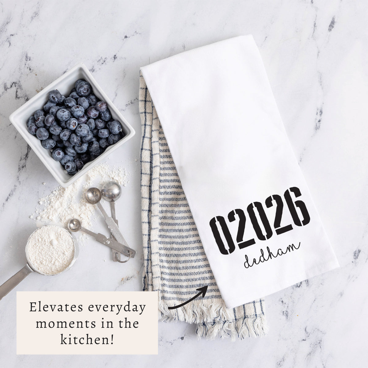 Zip Code & City Personalized Tea Towel