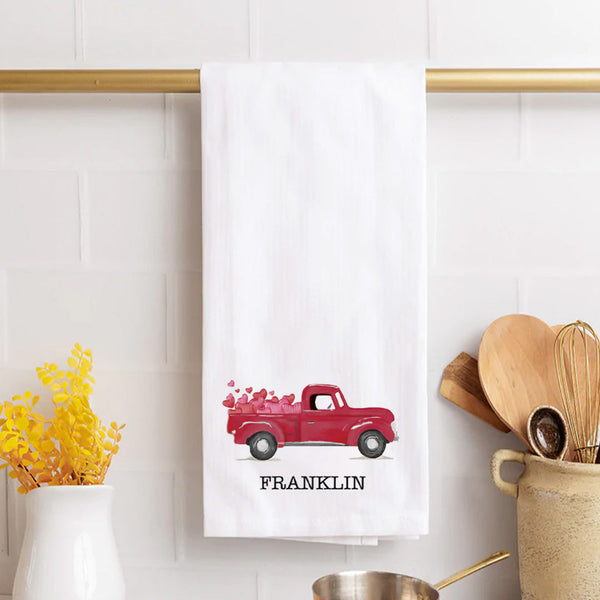 Heart Truck Personalized Tea Towel