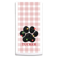 Paw Lights Personalized Tea Towel