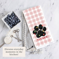 Paw Lights Personalized Tea Towel