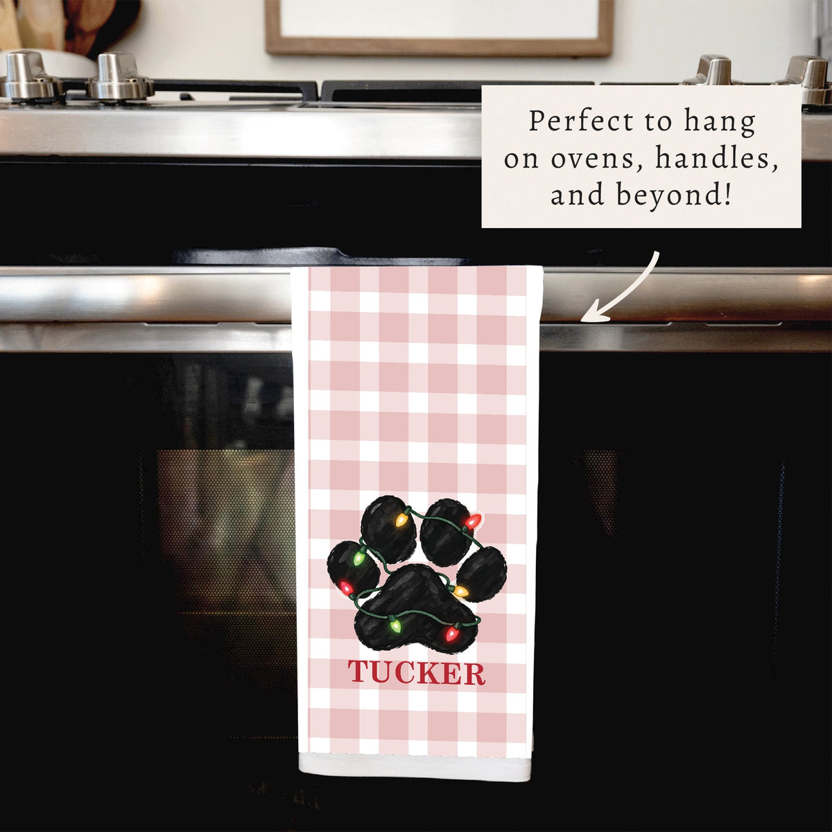 Paw Lights Personalized Tea Towel