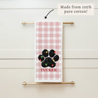 Paw Lights Personalized Tea Towel