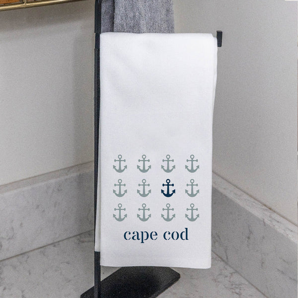 Repeating Anchors Personalized Tea Towel