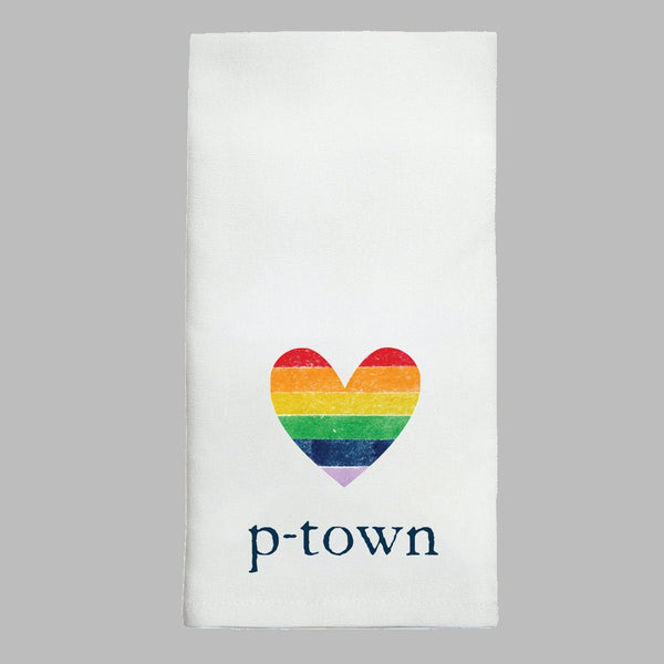 Rainbow Heart Personalized Tea Towel