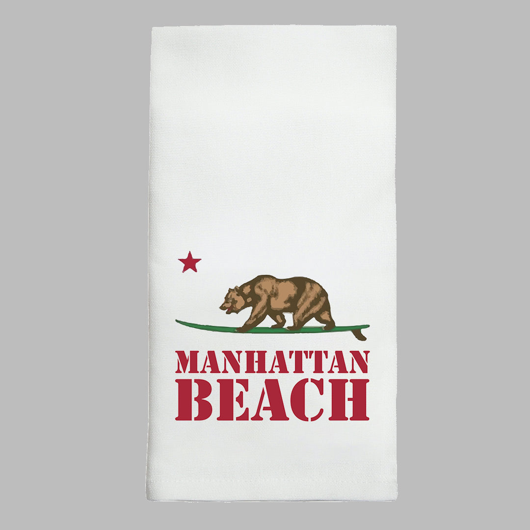 Surf Bear  Personalized Tea Towel