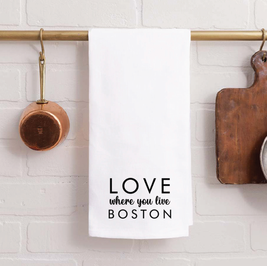 Personalized Love Where You Live Tea Towel