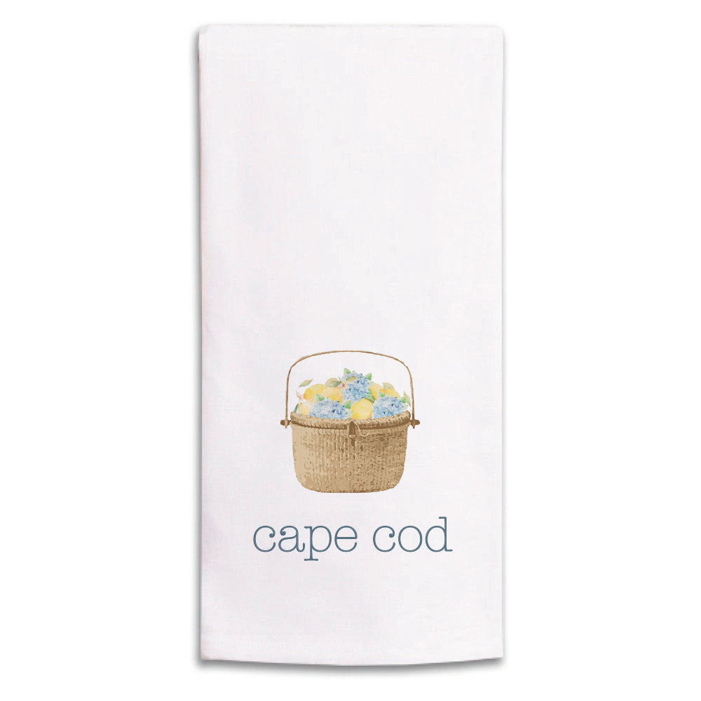 Hydrangea Lemon Basket Personalized Tea Towel